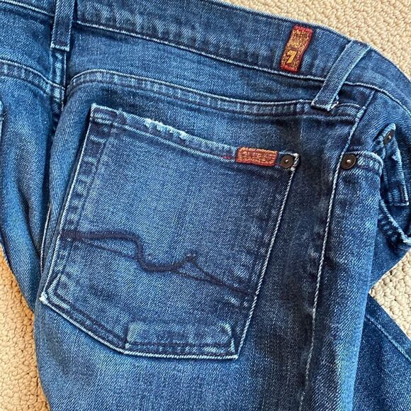 7 FOR ALL MANKIND Roxanne mid-rise slim jeans size 32 - Picture 4 of 4